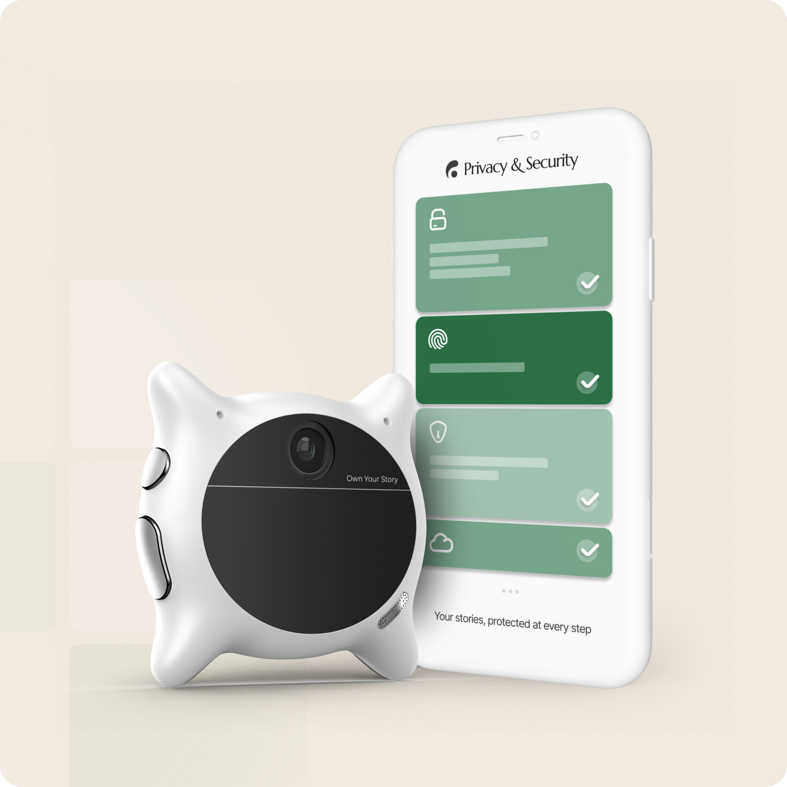 Looki L1 AI wearable camera with privacy and security features for protecting personal data