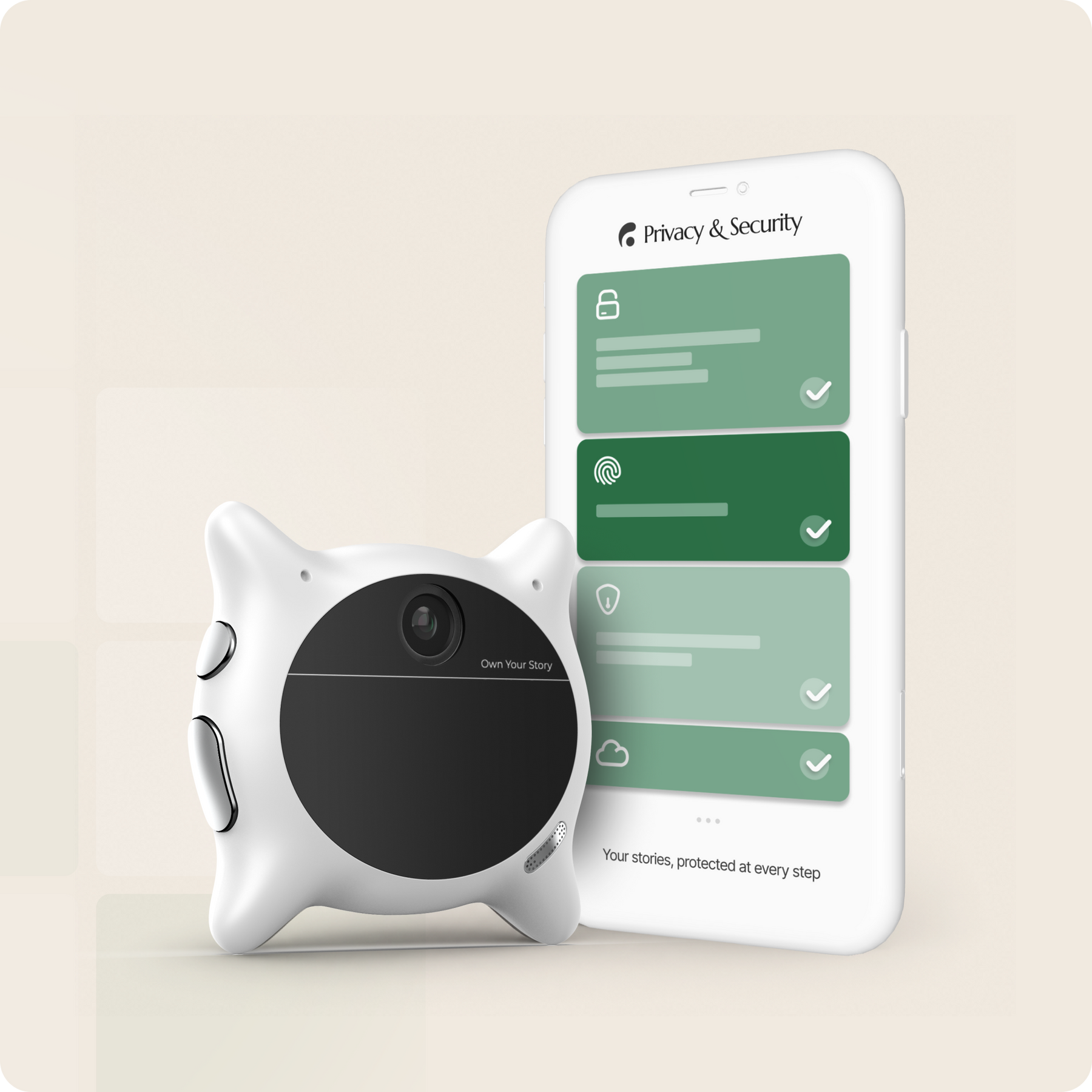 Looki L1 AI wearable camera with privacy and security features for protecting personal data